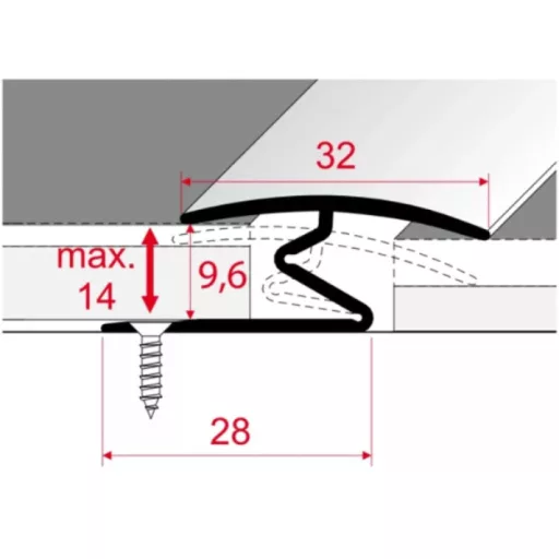 Z profil 3 cm Alu 0,9m