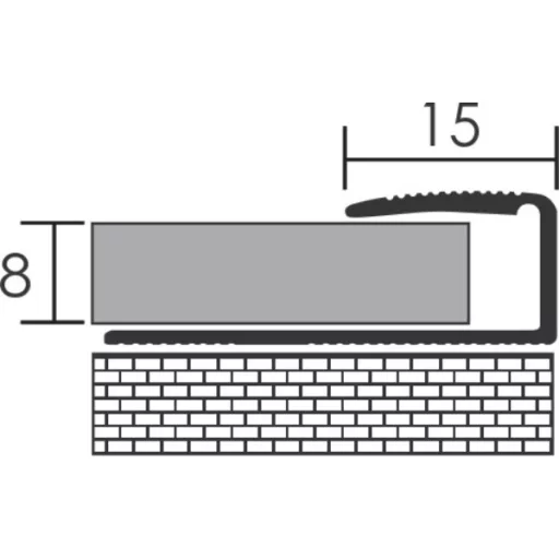 Lezáró profil alu "U"-8mm pezsgő 0,9m