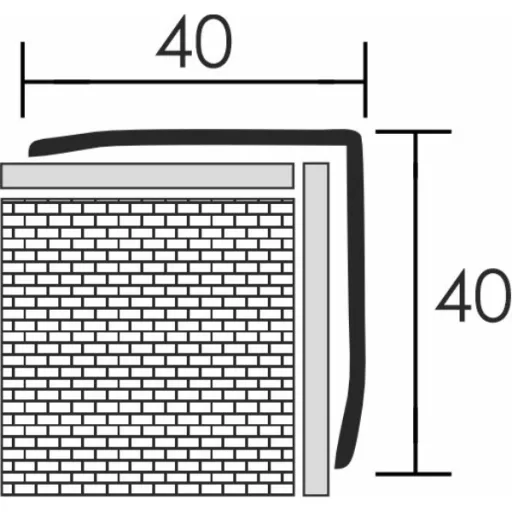 Sarokprofil 40x40 inox 2,5 m