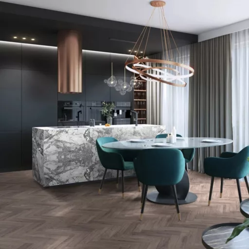 Prémium vízálló laminált padló Krono Original Herringbone Rutherford tölgy K488 8 mm/32/V4