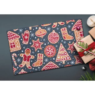   Lábtörlő Door Mat 45x75 Szürke alapon karácsonyi mintás