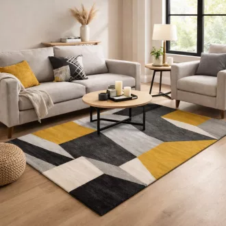 Szőnyeg Lara E 543A Grey-Yellow 160x230