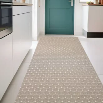   Impregnált futószőnyeg bézs színű geometria mintás 65 cm 