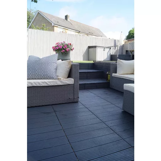 Easy Tile EcoDeck Teraszburkolat Cosmopolitan Grafit 45x45cm 